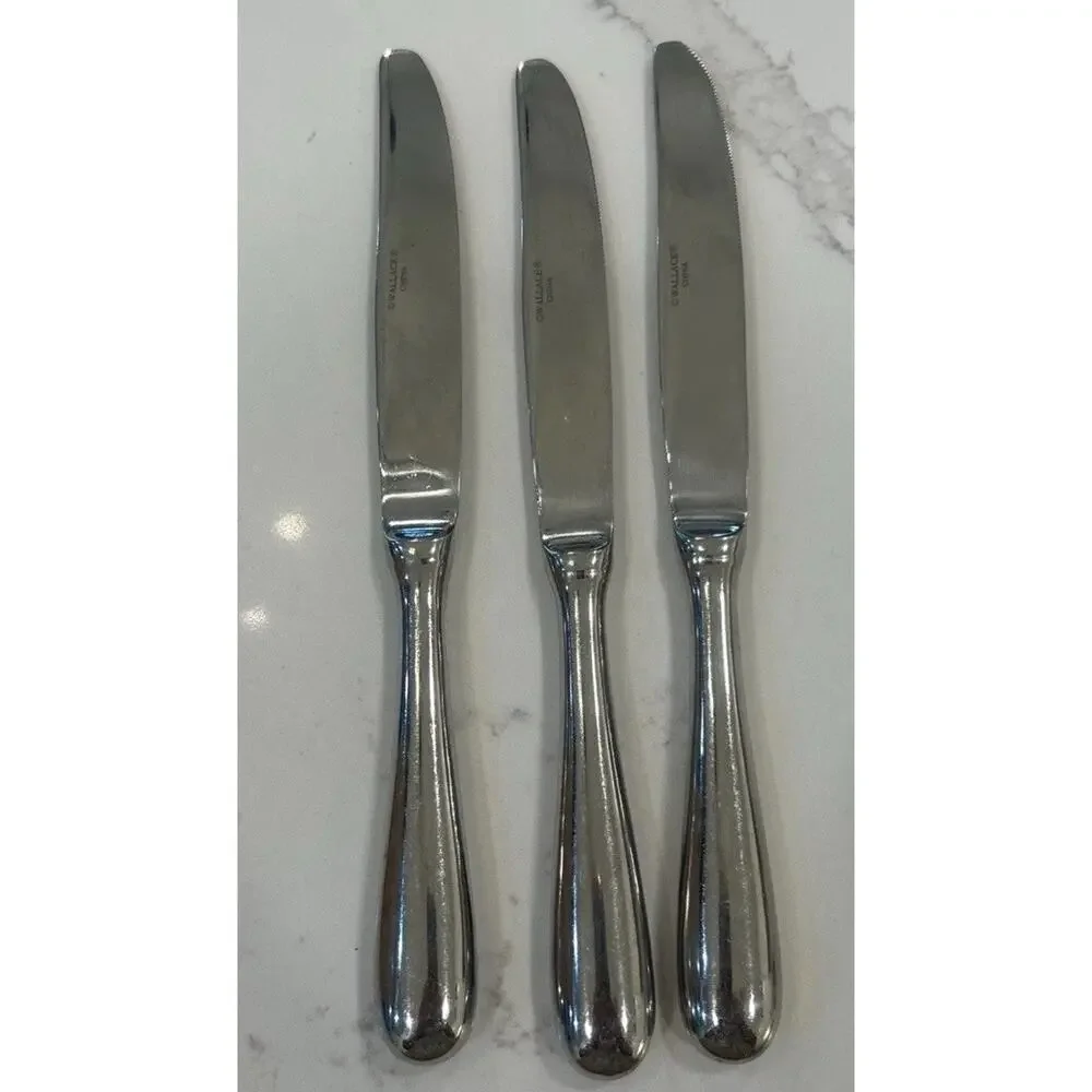 Wallace‎ Dinner Knives Continental Classic Stainless Flatware Replacements 3 PC